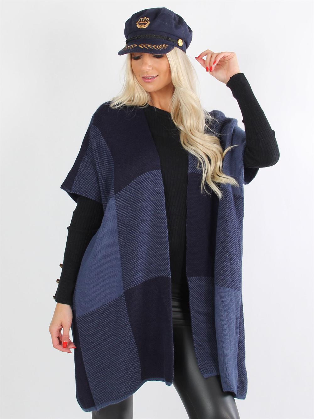 Saimine - Armygrøn simpel strikcardigan uden ærmer